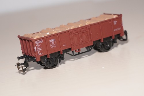 H10/1] BTTB Spur TT 04247 Off. Güterwagen E 55 EUROP DB/III mit Holzladung - sel | Condition: Gebraucht
