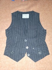 Esprit Weste schwarz weiß Streifen Nadelstreifen gestreift Gr. M neuwertig