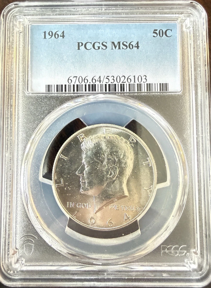 アメリカ 1964 PCGS MS64 PCGS Certified MS 64 Graded 1964 Kennedy US Half Dollars (1964-Now