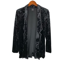 Ottmill Jabez by Nasty Gal Crushed Black Velvet Blazer Jacket Women's S