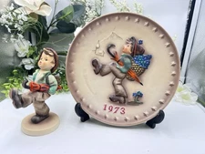 H2 Goebel Hummel 1973 Annual Plate + Goebel Figurine – 7.5” Plate / 5” Figure