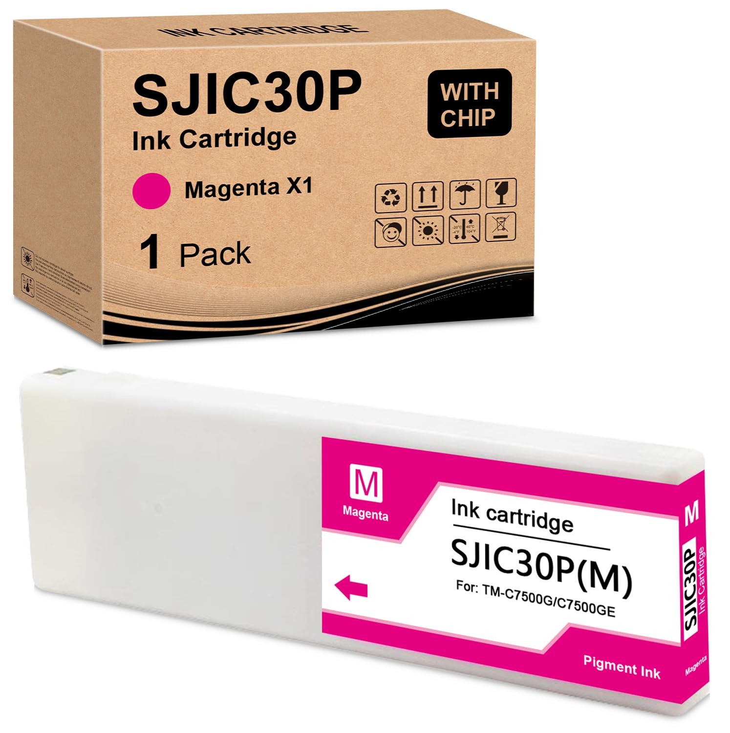 Encre magenta compatible SJIC30P pour imprimante jet d'encre TM-C7500G