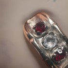 Vintage 18K HGE Three Stone Faux Ruby Rhinestone Cocktail Ring — photo 7
