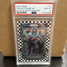 Panini 2022 Prizm Travis Etienne Jr #132 Black & White Checker PSA 10 Football …