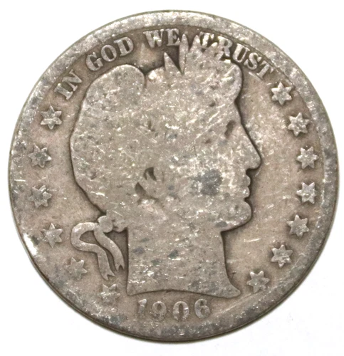 1906-D BARBER SILVER HALF DOLLAR - ABOUT GOOD - #0418DAC