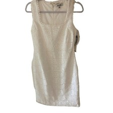 NWT Kensie Women's Lace Square-Neck Sheath Dress- White 4