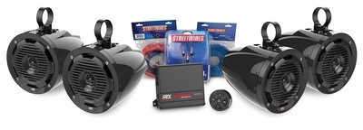MTX UNI-2-MUDBTRC Universal UTV Kit with Amplifier, 4 Speaker & Bluetooth Remote