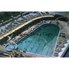 Nautilus Hotel Pool Area From Above 1958 Miami Beach Florida Kodak Color Slide