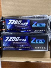 Two Zeee 7.4V 120C 7200mAh 2S Lipo Battery EC5 HardCase for RC Car Truck Tank