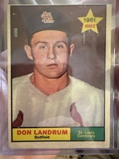 Topps 1961 Don Landrum Rookie #338 St. Louis Cardinals Baseball Card. rookie card picture