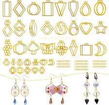 172 pcs Open Bezels for Resin, 2 Size 36 Styles of Gold Hollow Frame Pendants...