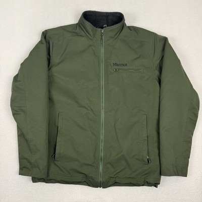 Marmot Gravity Softshell Jacket Mens Medium Olive Green Fleece Lined Full Zip