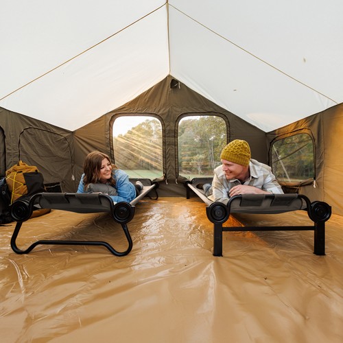 Disc-O-Bed Extra Large Outdoor Convertible 2 Person Portable Camping Cots, Tan - Picture 7 of 10