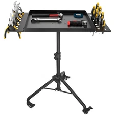 Rolling Tool Tray Cart, Mobile Work Table Tool Tray with 2 Tool Holder Metal ...