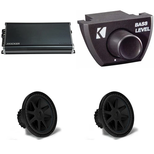 Kicker (2) 44CVX154 CompVX 15" Sub, Dual 4-Ohm & 46CXA18001 Amplifier w/ Bass...