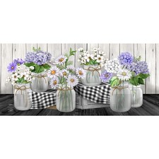 Briarwood Lane Spring Checkered Mason Jars Mini Mat 22x10