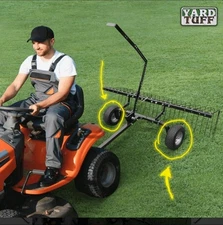 Yard Tuff YTF-72PSR 72 in. Pine Straw Rake TIRES REPLACEMENT PLEASE READ DESCRIP