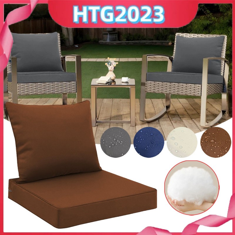36D Schwamm Patio Wasserdicht Sitzkissen Set mit Rückenlehne Aabnehmbare Matte