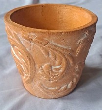 NEU!Mediterrane DEKO Ton Topf VASE"Olive" 7x12x12xm HANDARBEIT NP:14,99 Portugal