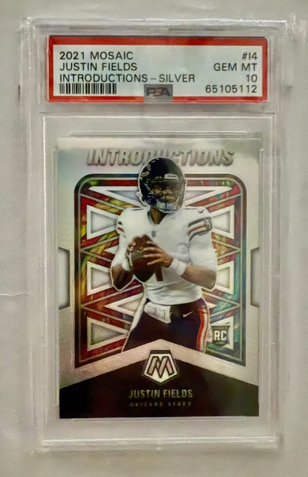 2021 Panini Mosaic - Introductions Justin Fields #I-4 Silver Prizm (RC)