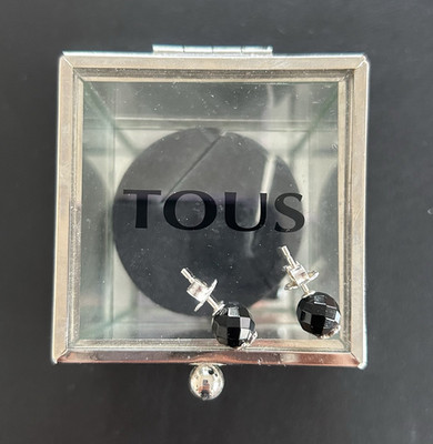 TOUS Ohrringe 925 Sterling Silber mit schwarzem Onyx   Teddy Bear Kollektion 