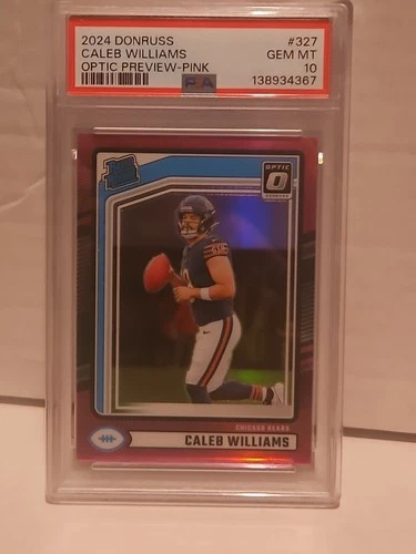 2024 PANINI DONRUSS CALEB WILLIAMS OPTIC RATED ROOKIE PREVIEW PINK PSA 10 Bears