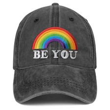 Pride Rainbow Trucker Hat for Men and Women, LGBT Embroidered Baseball Hats A...