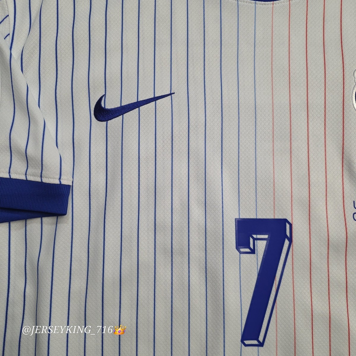 NIKE France Ousmane Dembele #7 2024/25 Away Soccer Jersey WC