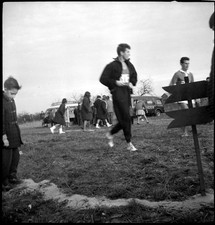 Racing sporting event - old photo negative year 1950 60