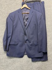 50R Ralph By Ralph Lauren Blue Pinstriped Wool 2-Piece Suit 42x30 Trousers