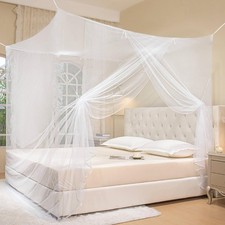 Bed Mosquito Net, One Side Open, 75x35x63 Inches, Travel Home White