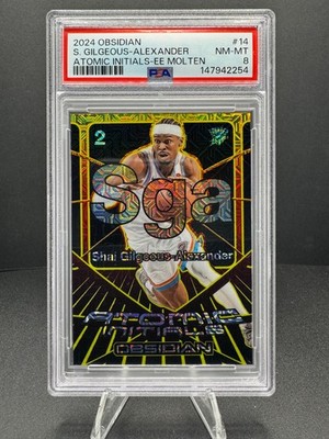 2024-25 Obsidian Shai Gilgeous Alexander Atomic Initials Molten /10 PSA 8 SGA