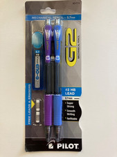 Pilot G2 Purple Blue Retractable Mechanical Pencils, 31774, 0.7 mm, 2HB, 2 Ct