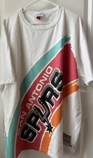 San Antonio Spurs Mitchell & Ness Hardwood Classics XXXL Pink Teal T Shirt 3XL