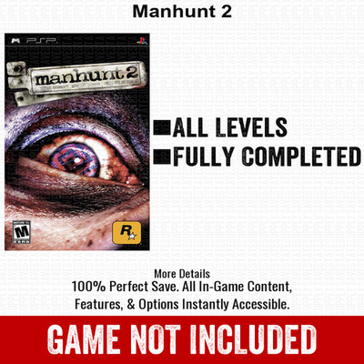 Manhunt 2 100% PSP Save Memory Card All Items