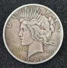 1922 Peace Silver Dollar $1 No Mint Mark 90% Silver Coin Circulated