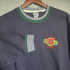 Vintage 90s Made in USA Crewneck Mens L Steel City Houston Navy Blue Long Sleeve