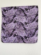 BEAUTIFUL UNBRANDED Purple Pocket Square Paisley Printed 11"/11"