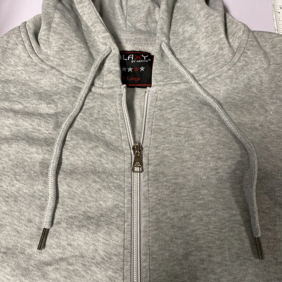 Sudadera con capucha Galaxy by Harvic para hombre talla 2XL gris jaspeado poliéster polar cremallera completa Foto 2 de 4