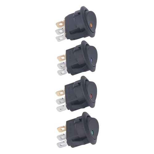 4PCS 12V Round Power Switches 3 Pin 2 Position LED Switch Boat Toggle Rocker - Picture 6 of 12