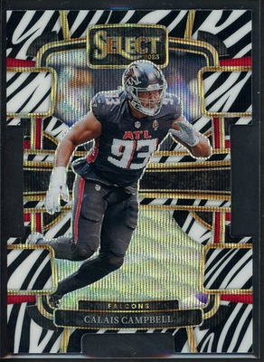 #ad 2023 Panini Select Calais Campbell Concouse Zebra Prizm Die Cut $12.99