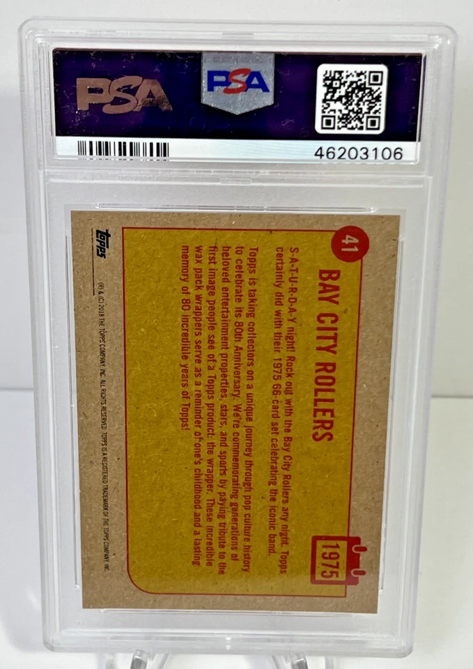 2018 Topps 80th Anniversary 1975 Bay City Rollers #41 PSA 10 Gem Mint - Image 4 of 4