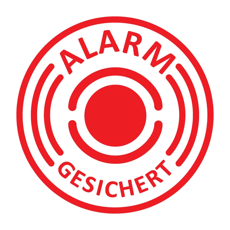 EASYDRUCK24.DE 2 Stück Aufkleber Alarm Alarmgesichert, Digitaldruck, 40mm Durchmesser Art. 004