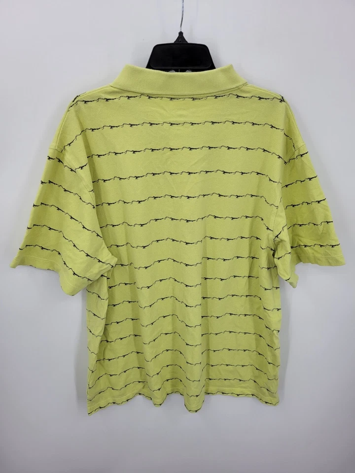 Camisa Polo True Flies Para Hombres XXL 2XL Verde Azul Pesca Moscas Rayas Exterior Informal Foto 2 de 4