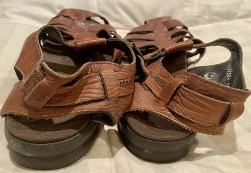Sandalia de pescador de cuero marrón Mephisto zapato cómodo suave para hombre talla 12 - Imagen 2 de 5