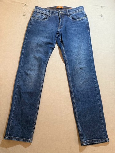 Inpore Luxus Jeans Herren 34 Blau Denim Straight Pocketed Slim Fit Männer 34X32.