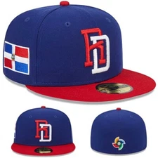 New Era  Dominican Republic Fitted Hat WBC Official Blue Red 2 tone Cap