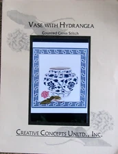 CREATIVE CONCEPTS Counted Cross-Stitch Pattern VASE WITH HYDRANGEA