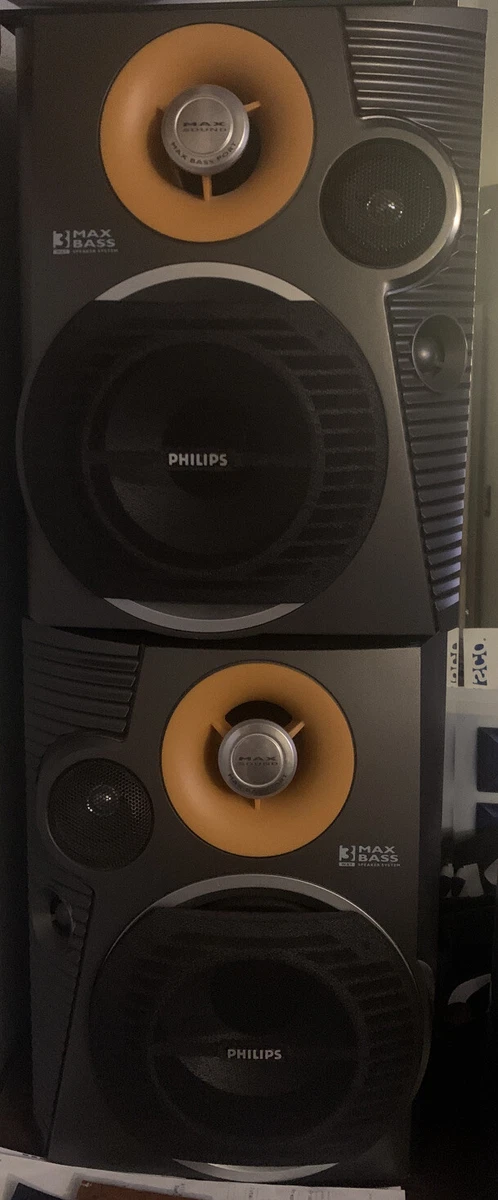 AD Philips E0112151 3 Way Bass Reflex Speakers Tested Working Speakers