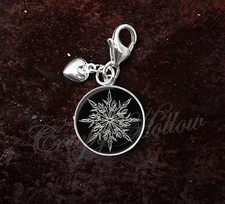 925 Sterling Silver Charm Snowflake Snow Winter Frozen Ice